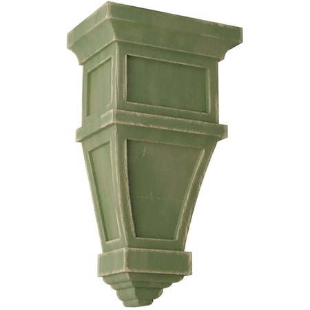 Ekena Millwork 6"W x 4"D x 11"H Alpine Wood Vintage Decor Corbel, Restoration Green CORWD06X04X11APGR